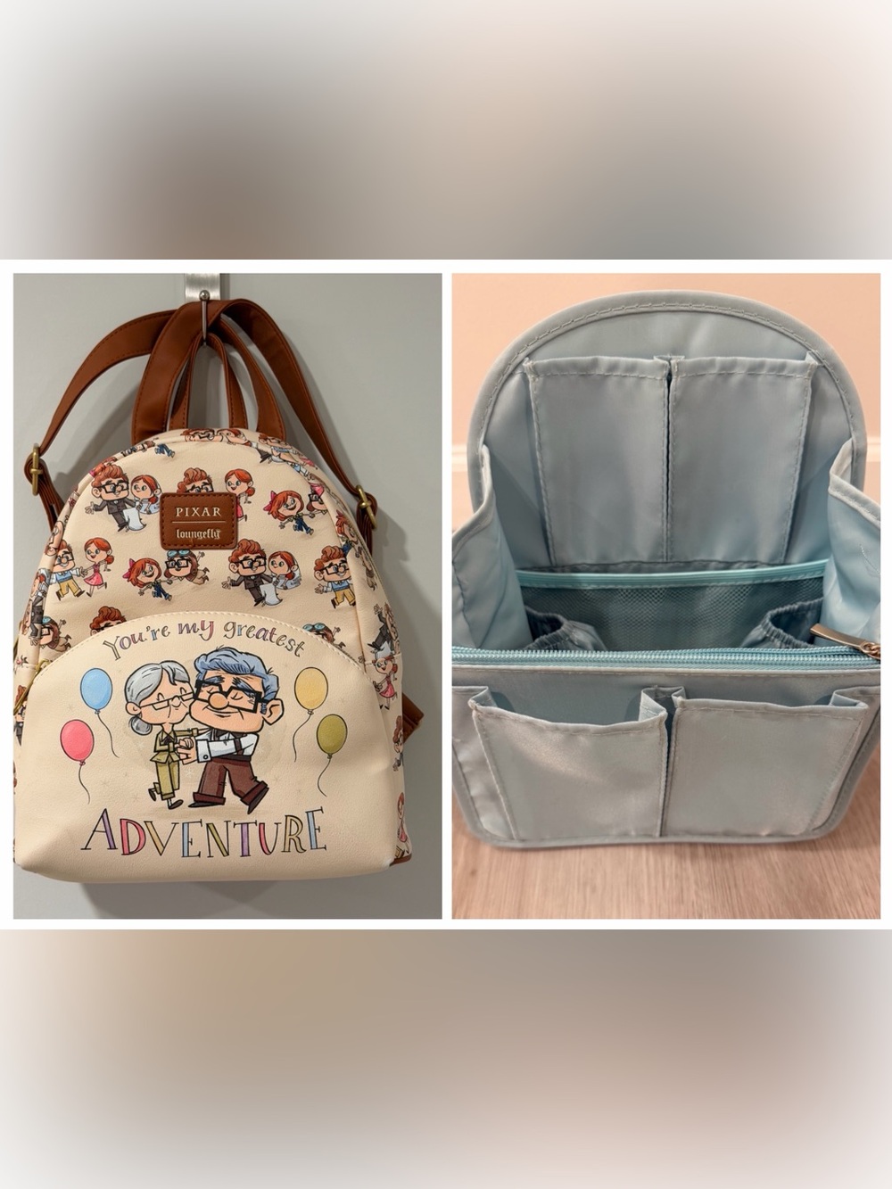 Loungefly Pixar "UP" Carl and Ellie Greatest Adventure Mini Backpack & Organizer